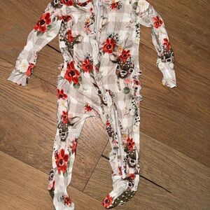 Posh Peanut Floral Deer Print Baby Onesie